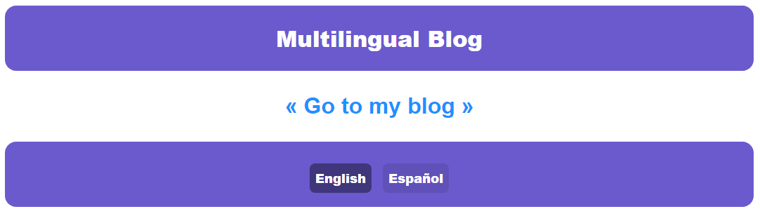 Change language in the home page